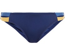 Tief sitzendes Bikini-Höschen aus glänzendem Jersey inColour-Block-Optik