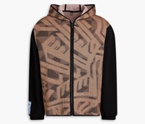 Hoodie aus Jacquard-Strick mit Fleece-Einsätzen und Reißverschluss