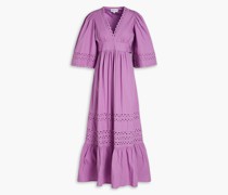 Molly gerafftes Midikleid aus Baumwollpopeline