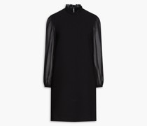 Minikleid aus Crêpe mit Georgette-Einsätzen
