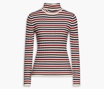Gestreifter Rollkragenpullover aus Rippstrick 2