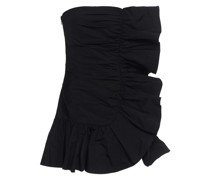 REDValentinoTrägerloses Minikleid aus Taft mit Rüschen