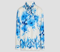 Hemd aus Seiden-Twill mit floralem Print