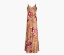 Jesse Slip Dress aus Seidensatin inMaxilänge mit floralem Print M