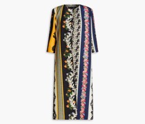 Mantel aus Wollfilz mit floralem Print
