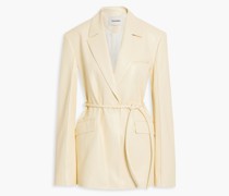 Blazer aus veganem Leder mit Gürtel S