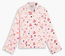 Ruthie Pyjama-Oberteil aus Satin mit Print
