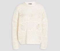 Pullover aus einer Baumwollmischung mit Lochstrick