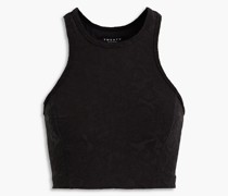 Cropped Tanktop aus Stretch-Jacquard