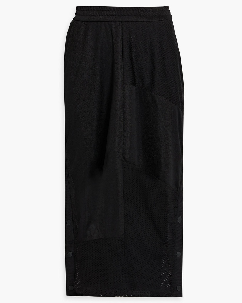 McQ Damen Midirock aus Webstoff mit Mesh-Einsatz M