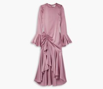 Monique drapiertes Midikleid aus Charmeuse aus Stretch-Seide