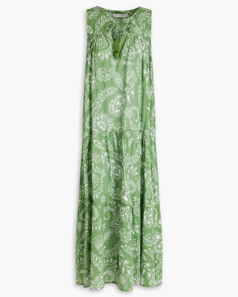 Seafolly Australia Damen Gerafftes Midikleid aus Baumwollgaze mit floralem Print M Seafolly Australia Damen Gerafftes Midikleid aus Baumwollgaze mit floralem Print M