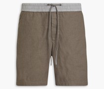 Zweifarbige Shorts aus Stretch-Baumwollpopeline