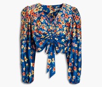 Cropped Obertei aus Satin mit foraem Print