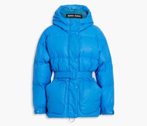 Michlin Daunenjacke aus gestepptem Shell mit Kapuze und Gürtel