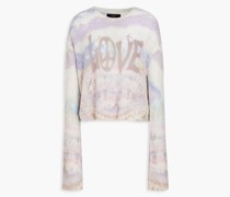 Love gerippter Kaschmirpullover inDistressed-Optik mit Batikmuster S