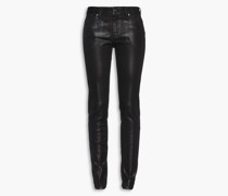 Halbhohe Jeans mit schmalem Bein und Beschichtung 24