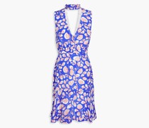 Fleur Minikleid aus Crêpe de Chine aus Seide mit Print und Cut-outs