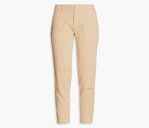 Cropped Karottenhose aus Twill aus einer Baumwollmischung