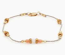 Goldfarbenes Armband aus Kordel mit Zierperlen