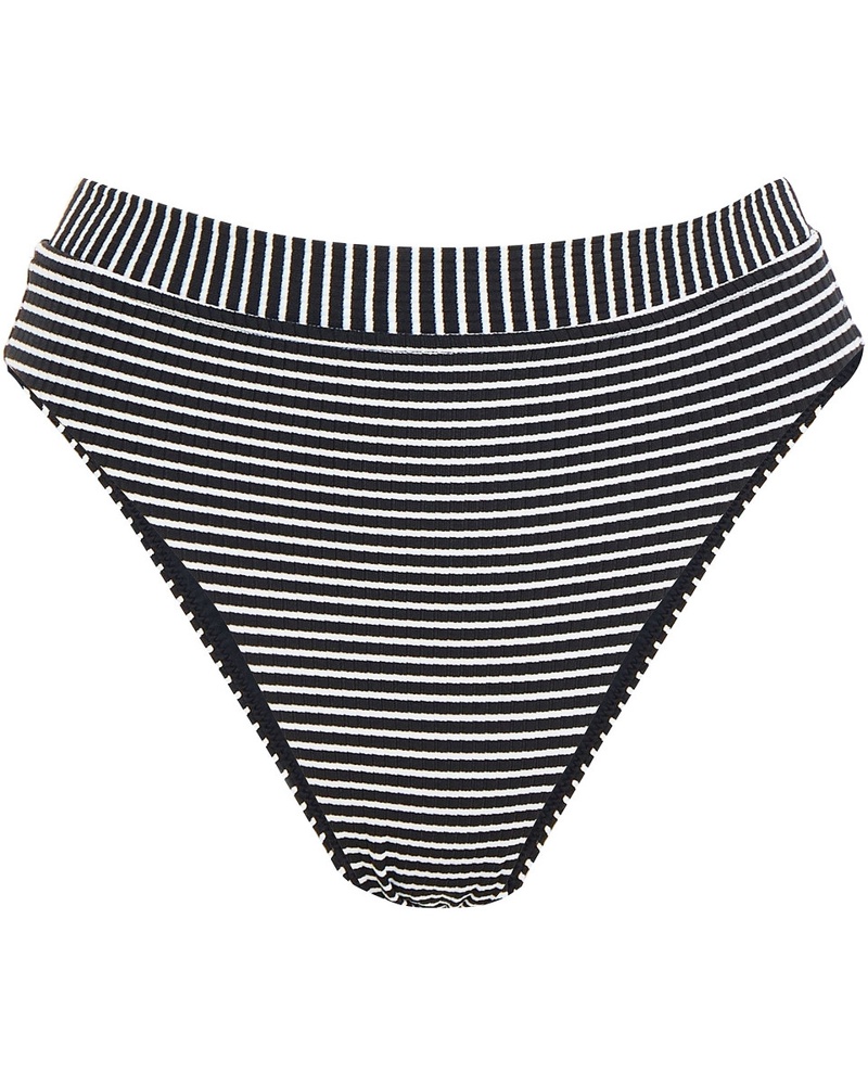 Seafolly Australia Damen Go Overboard hoch sitzendes geripptes Bikini-Höschen mit Streifen