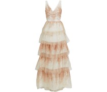 Gestufte Robe aus Tüll mit Glitter-Finish