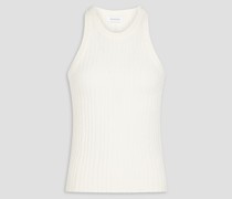 Meliertes Tanktop aus einer gerippten Baumwollmischung S