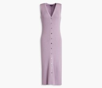 Midikleid aus gerippter Merinowolle