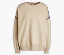 Bead-embellished French cotton-terry sweatshirt