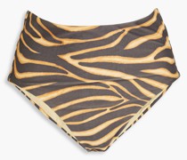 Zahara hoch sitzendes Bikini-Höschen mit Tigerprint