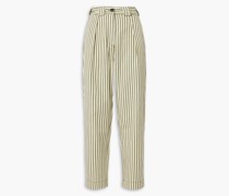Gestreifte Hose mit geradem Bein aus Twill aus einer Tencel®-Baumwollmischung
