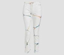 Halbhohe Skinny Jeans mit Print