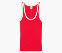60s zweifarbiges Tanktop aus Baumwoll-Jersey mit Flammgarneffekt