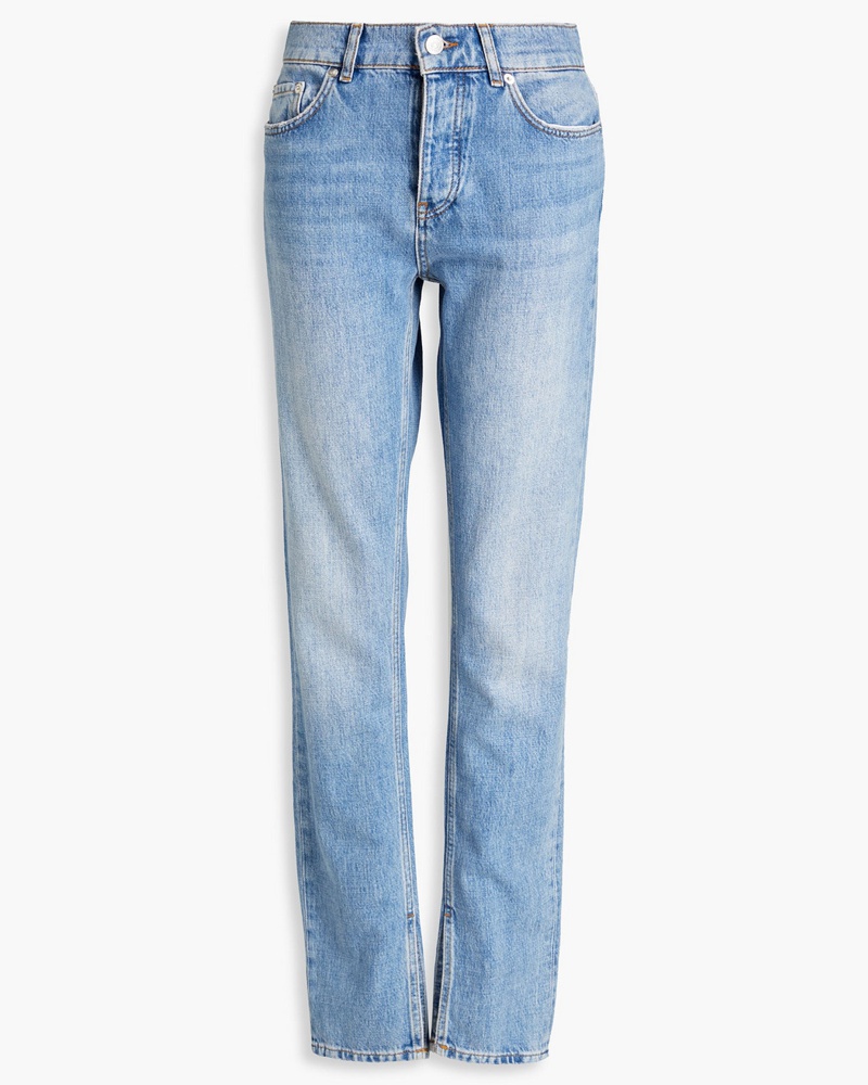 Ganni Damen Hoch sitzende Jeans mit schmalem Bein inDistressedund ausgewaschener Optik 31W-32L