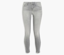 Tief sitzende Cropped Skinny Jeans inausgewaschener Optik 24