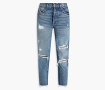 Karolina Petite hoch sitzende Jeans mit schmalem Bein inDistressed-Optik 23