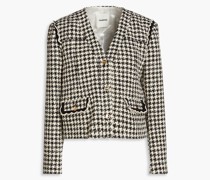 Londres Jacke aus Tweed aus einer Baumwollmischung mit Hahnentrittmuster