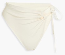 Hoch sitzendes Bikini-Höschen mit Cut-outs und Raffung