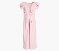 Plissiertes Midikleid aus Crêpe mit Verzierung