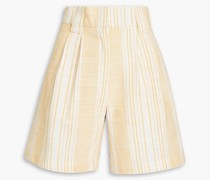 Gestreifte Shorts aus Leinen mit Falten