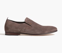 Engine Turn Loafers aus Veloursleder