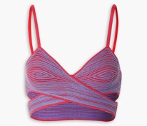 Viki geripptes Cropped Oberteil aus einer Baumwollmischung mit Cut-outs