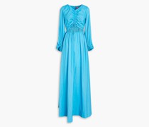 Gerafftes Maxikleid aus Shell mit Cut-outs