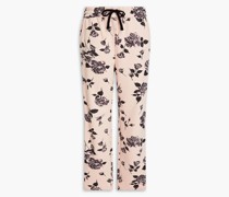 REDValentinoTrack Pants aus Frottee aus einer Baumwollmischung mit floralem Print