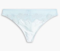 Splendeur Azur tief sitzendes Höschen aus Tüll aus einer Seidenmischung mit Satin-Einsätzen