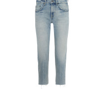 The His Cropped Boyfriend-jeans in Distressed-optik