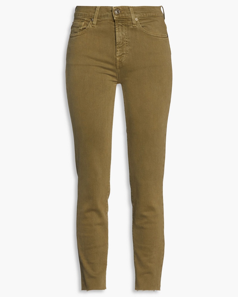 7 for all mankind Damen Roxane hoch sitzende Cropped Jeans mit schmalem Bein