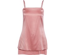 Top aus Satin aus einer Seidenmischung mit Zierperlen