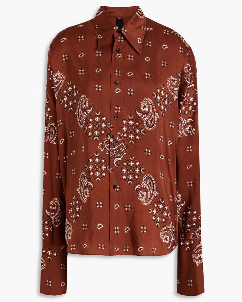 Petar Petrov Damen Colette Hemd aus Shantung-Seide mit Paisley-Print
