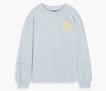 Bedrucktes Sweatshirt aus Baumwollfleece mit Stickereien